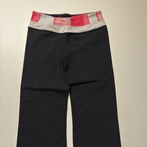 lululemon athletica Black Leggings with Pink & Cream Waistband